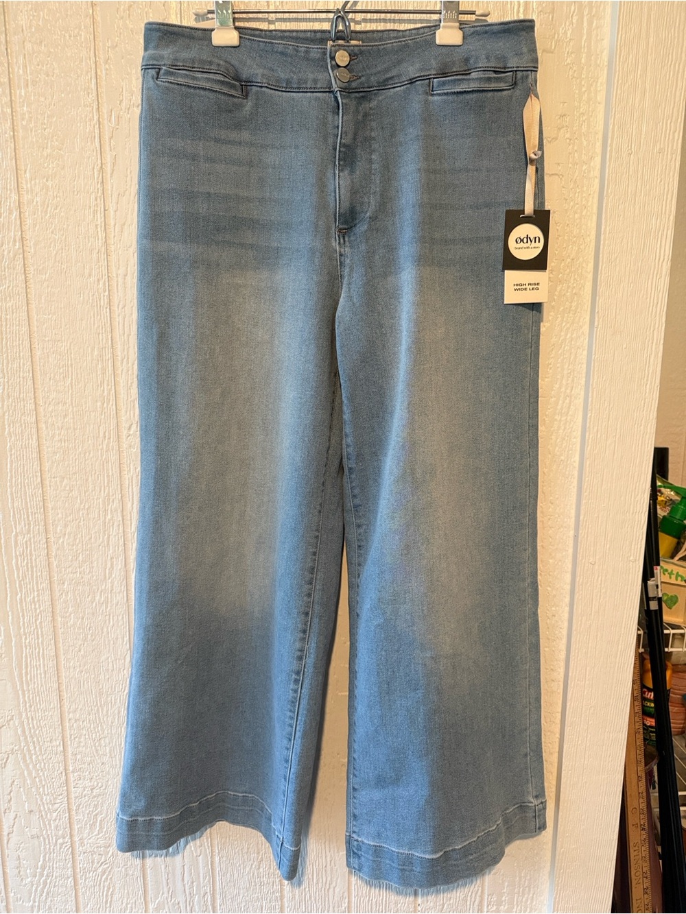 New NWT Odyn Light Blue High Rise Wide-Leg Women's Jeans sz 14/31